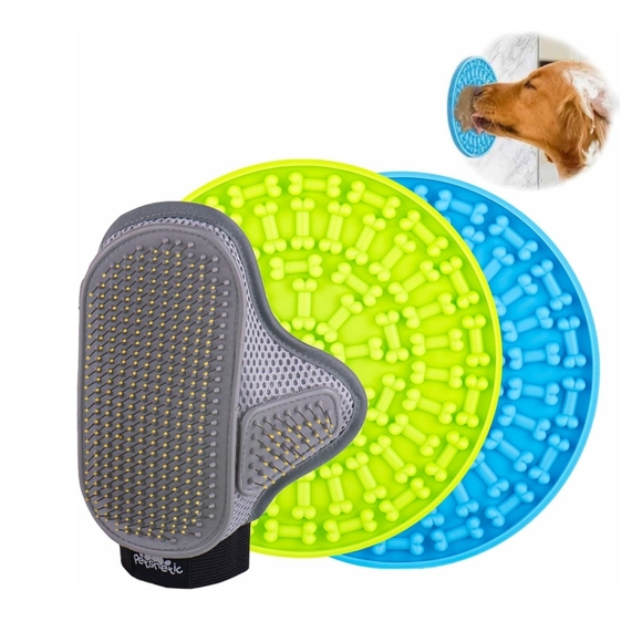Dog Lick Mat + Dog Brush Set, - Picture 2 of 7